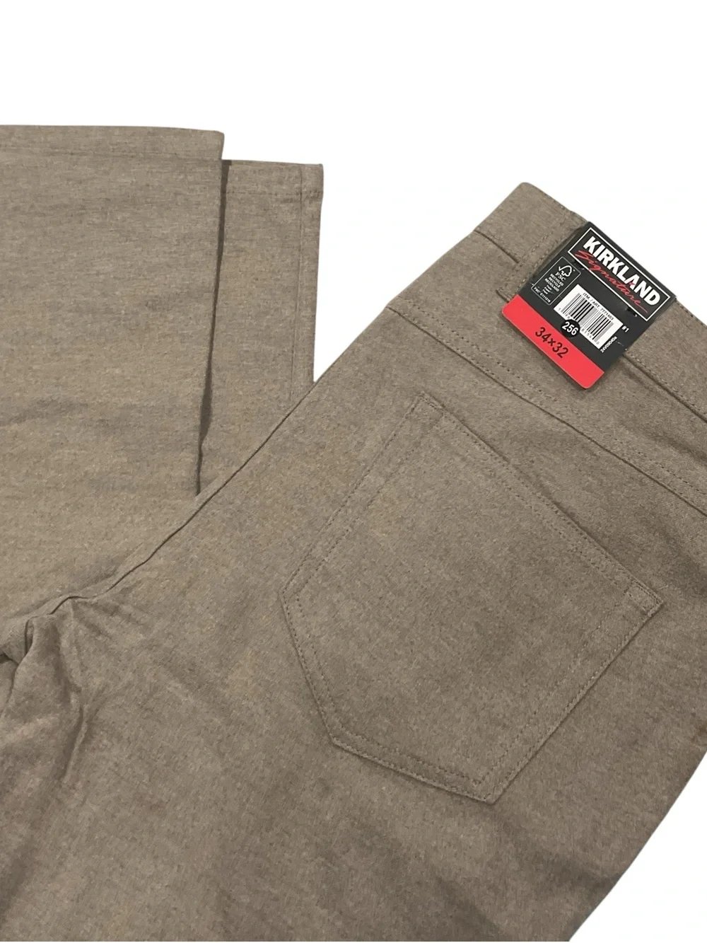 Kirkland Signature Mens 5 Pocket Brushed Pant Brown 34x32
